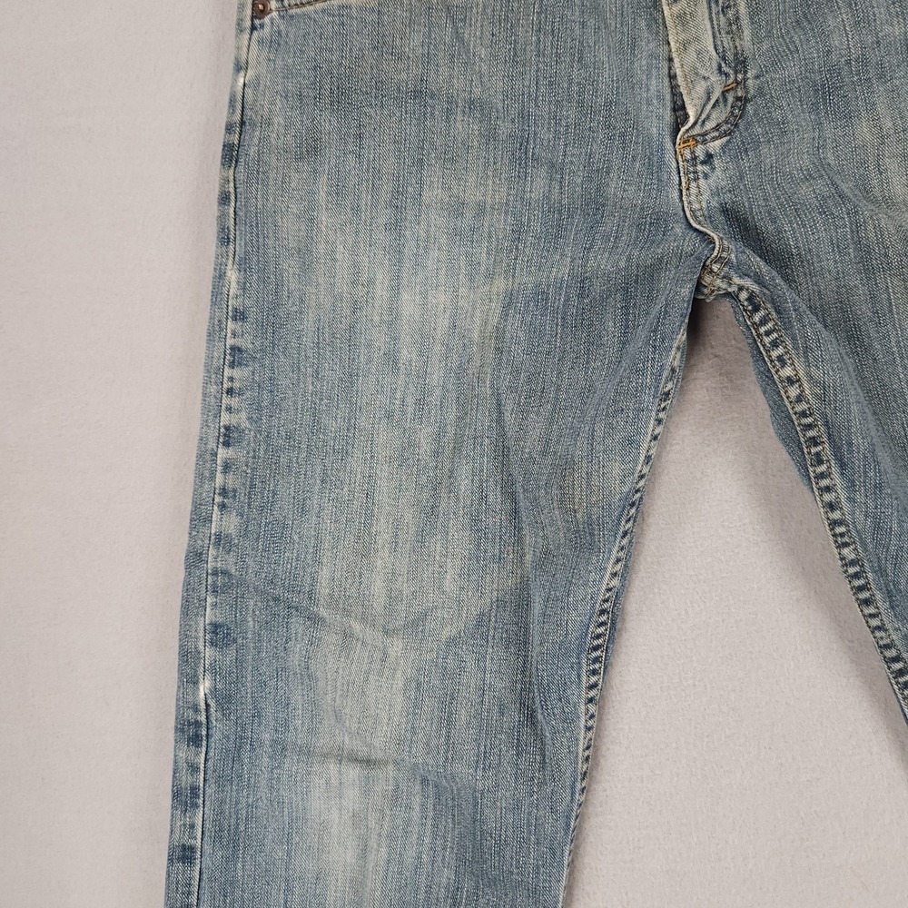Genuine Wrangler Relaxed Fit Straight Jeans Men's 31x30 Blue Faded Distressed - Picture 14 of 15
